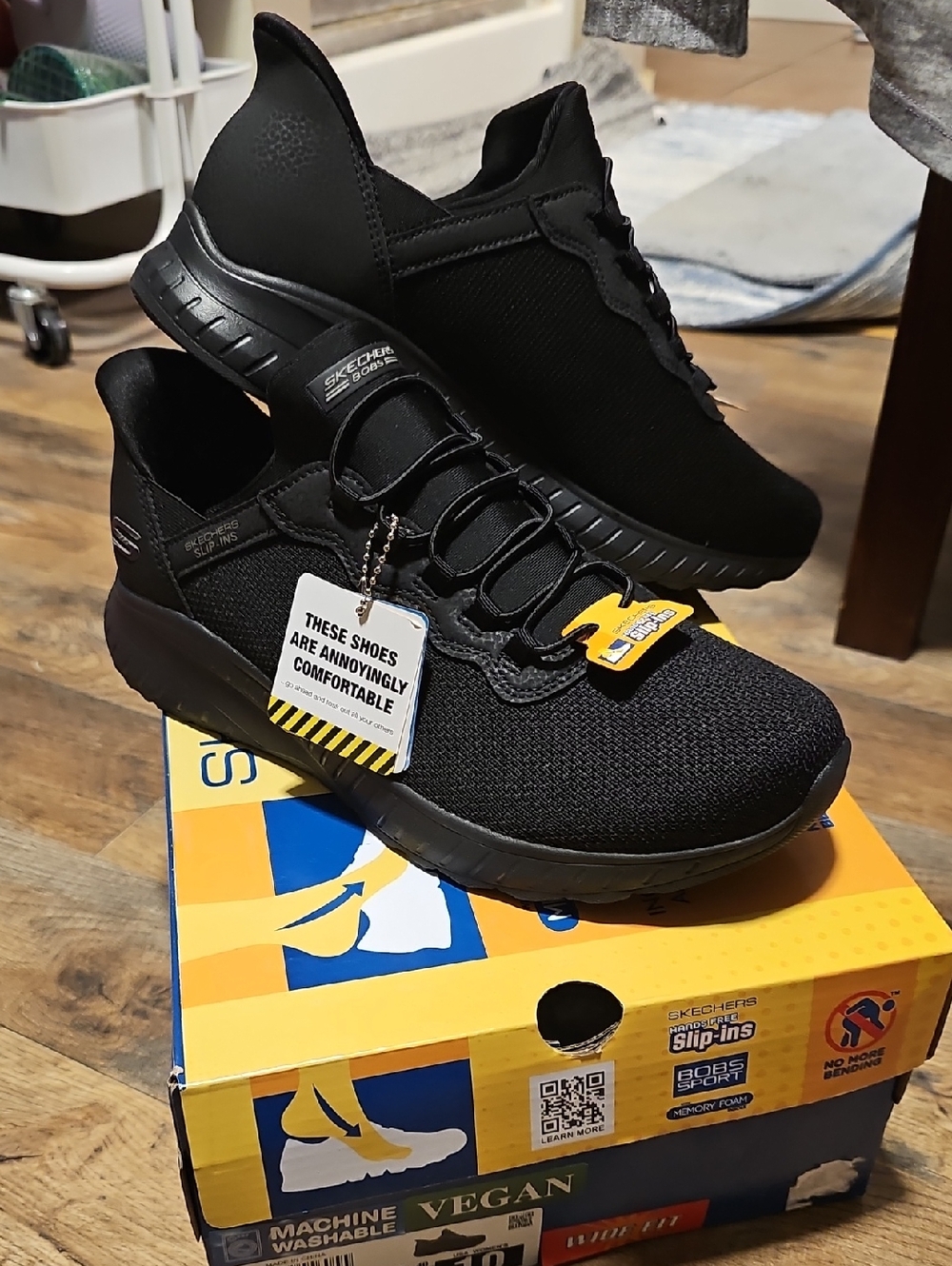 Skechers Women's All-Black Slip-On Knit Sneakers